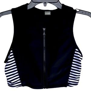 Old Navy Ebony Scuba Zip Top/Bra